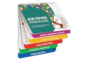Air Fryer Cheat Sheet Magnets Cooking Guide Booklet: Over 200 Foods & Cooking Times Chart - Instant Air Fryer Accessories for