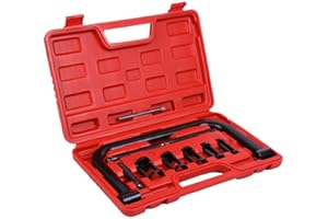 NIATHI Handor 10pcs Valve Spring Compressor Tool Set with C Clamp Service Kit for Motorcycle, ATV, Car, Small Engine Vehicle Equipment