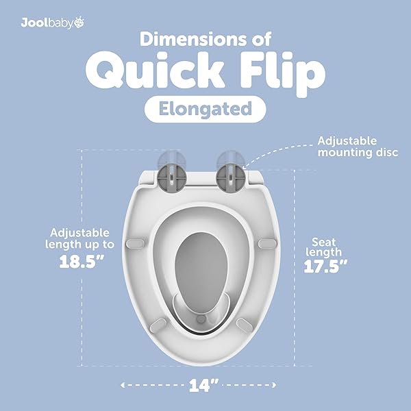 QUICK FLIP TOILET SEAT WITH BUILT-IN POTTY & SPLASH GUARD FOR TODDLER TRAINING, SLOW CLOSE – JOOL BABY (ELONGATED)