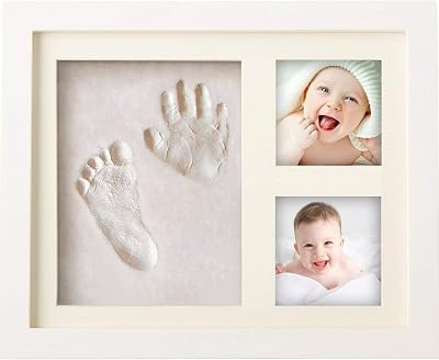 PewinGo Footprint & Handprint Clay Kit Baby Frame White