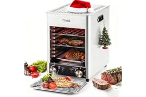 Newhai Commercial Steak Broiler 1700W Indoor Electric Steak Grill Automatic Steak Smoker Broiler Time Temperature Adjustable 