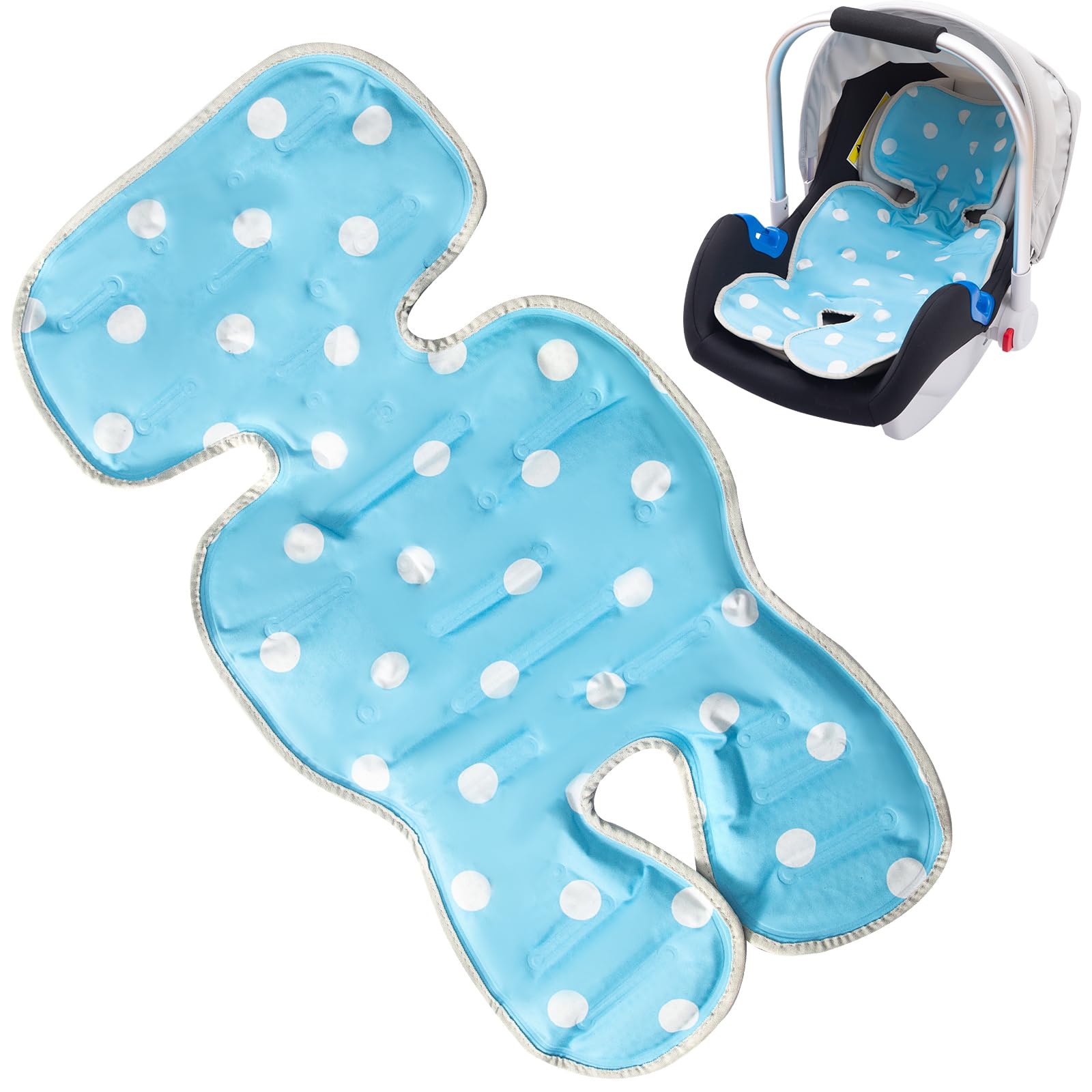 Photo 1 of Car Seat Cooling Pad for Baby, 2 in 1 Reversible Car Seat Cooler, Summer Infant Car Seat Cooling Cushion, Multifunctional Stroller Cooling Pad Liners for Carrier, Chair, Swing (Blue)