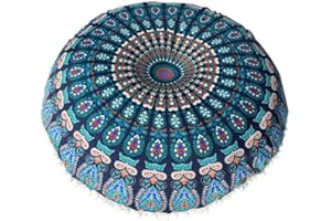 43/80cm Round Indian Floor Pillow Cushion Cover for Case Pouf R Pillowcase Cotton Standard