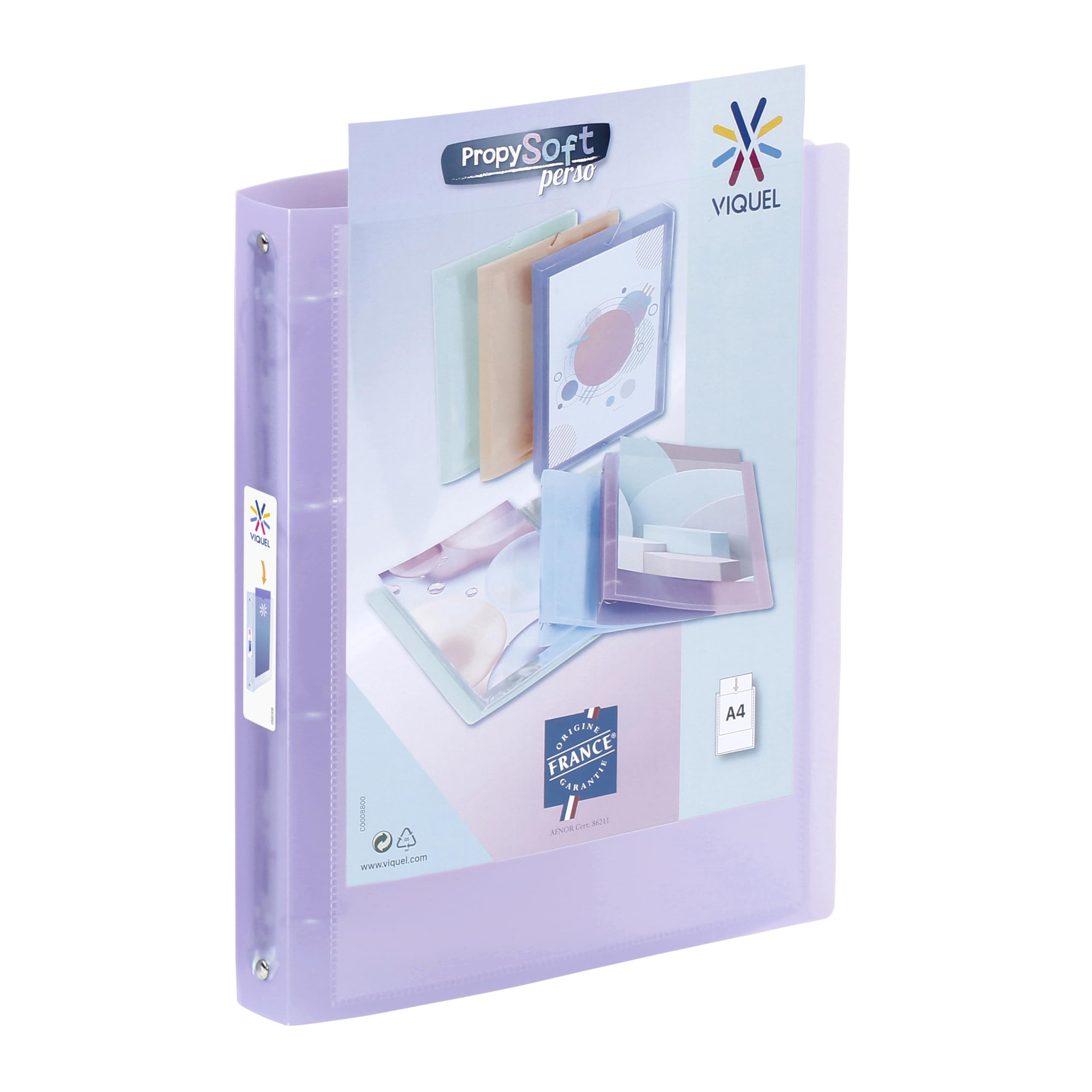 Viquel 097302-05 4-Ring Binder 35 mm Spine Customisable Purple