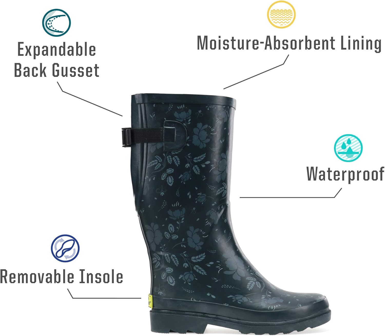  | Western Chief Women's Wide Calf Waterproof Rain Boot | Mid-Calf