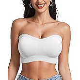 OEAK Strapless Bras for Women Wireless Bandeau Bra Non Slip Push Up Tube Top Seamless Bras Comfortable Padded Bralette