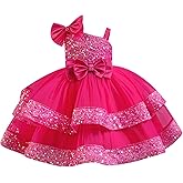IBTOM CASTLE Girls Birthday Dress Sequin Tiered Tulle Tutu Party Flower Girl Wedding Toddler Pageant Formal Prom Gown