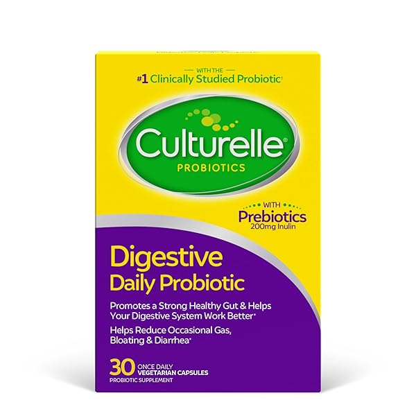 CULTURELLE DAILY PROBIOTIC CAPSULES FOR MEN & WOMEN, MOST CLINICALLY STUDIED PROBIOTIC STRAIN, DIGESTIVE & GUT HEALTH, SUPPORTS OCCASIONAL DIARRHEA, GAS & BLOATING, 1 MONTH SUPPLY, 30 CT