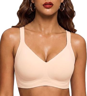 BH Damen ohne Bügel Nahtlos Gepolstert Seamless Jelly Bra Creamy L
