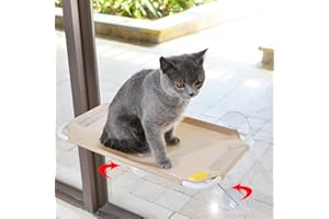 LSAIFATER Cat Window Perch, Cozy Cat Window Hammock for Sunbathing Experience, Give Your Cat The Best Seat in The House with a Cat Window Bed - The Best Cat Perch for Your Furry Friend (M, Gold)