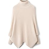 Ciovkis Women's Merino Wool Oversized Sweater 2025 Fall Winter Trendy Turtleneck Batwing Sleeve Knit Pullover Sweater