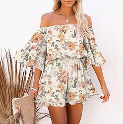 Fixmatti Women's Shorts Jumpsuit Off Shoulder Short