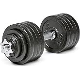 CAP Adjustable Cast Iron Dumbbell Weight Sets, Singles &amp; Pairs