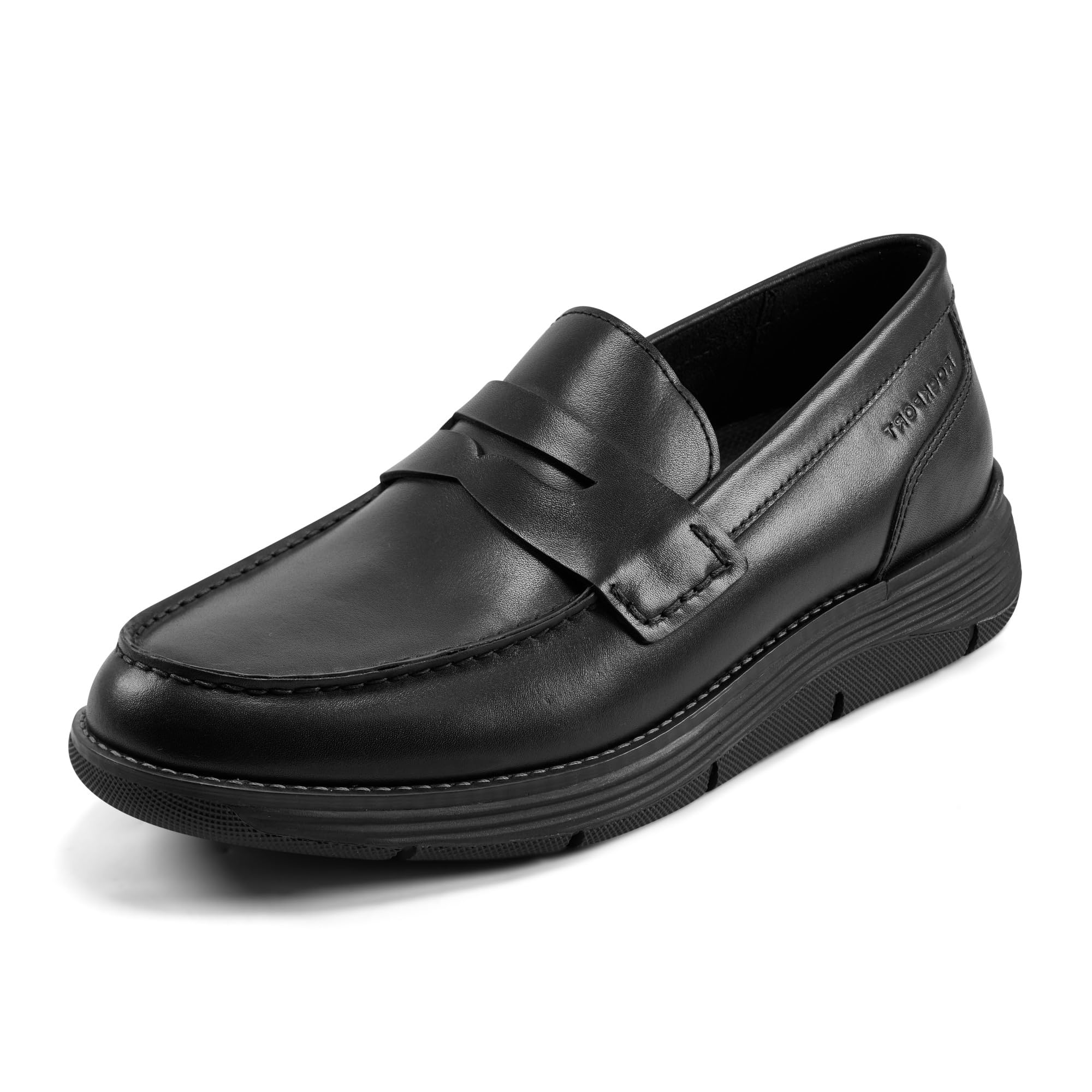 Rockport Men’s Liam Penny Loafer, Black Leather, 12