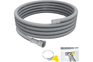 ENSAYEER Flexible Universal Dehumidifier Drain Hose, with Cuttable Rubber Adapter & Connect Clamp, 10Ft Replacement Hose for Dehumidifiers & Portable Air Conditioners(Grey）