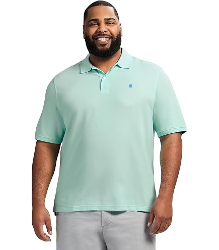 Clothe Co. Mens Short Sleeve Jersey Knit Polo Shirt, Aquatic Blue