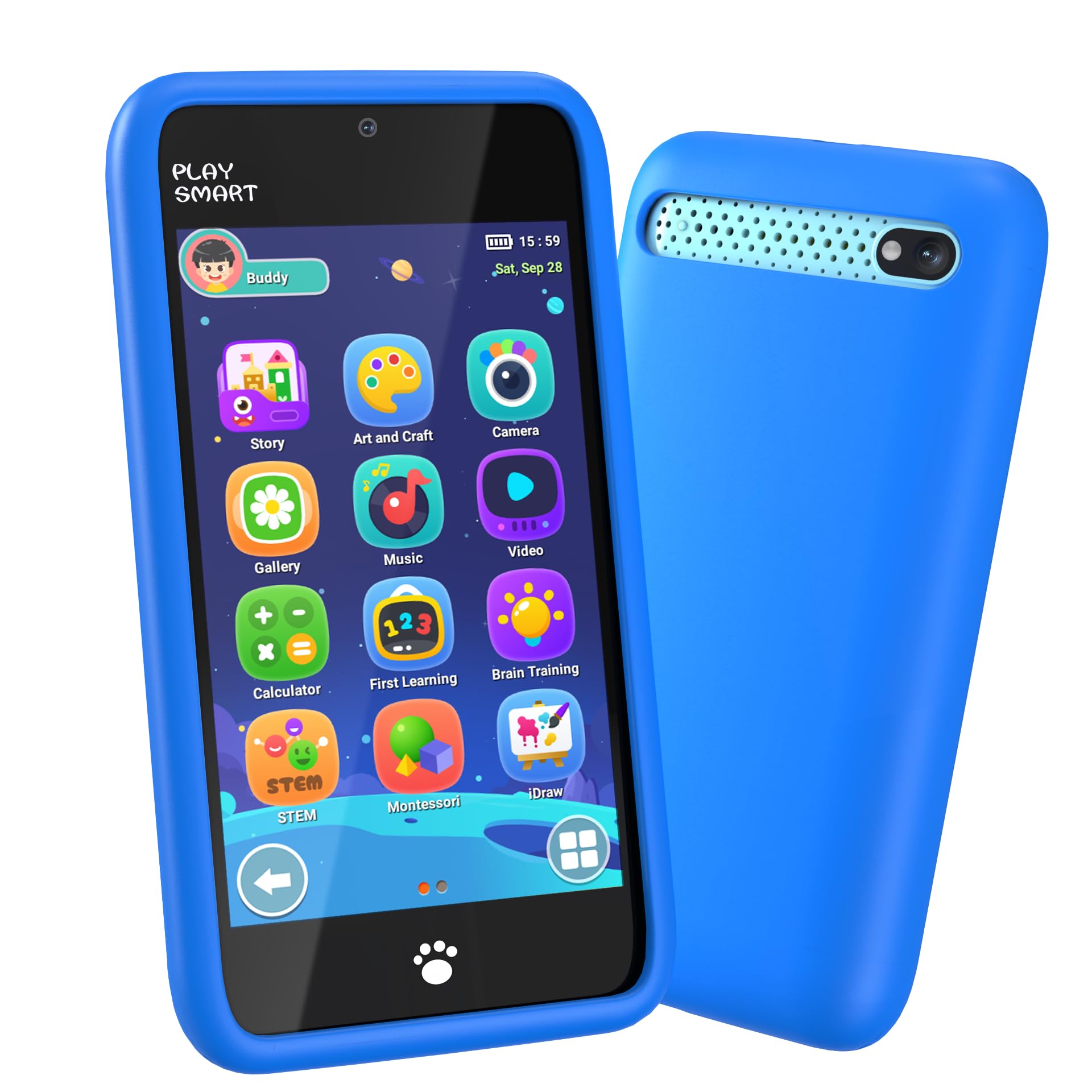 MOMILLA Kids Toys Smart Phone with 3.97”Screen for Kids Boys Age 3-10, Girls Toys with Dual Camera Stickers, Toddler Learning Play Smartphone, 16 GB Storage Cell Phone