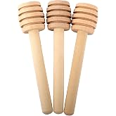 Ucheom 3Pcs Wooden Honey Dipper Sticks Mini Honeycomb Sticks 3 Inch | Honey Spoon for Honey Jar Dispense Mixing Stirrer and Wedding Party Present