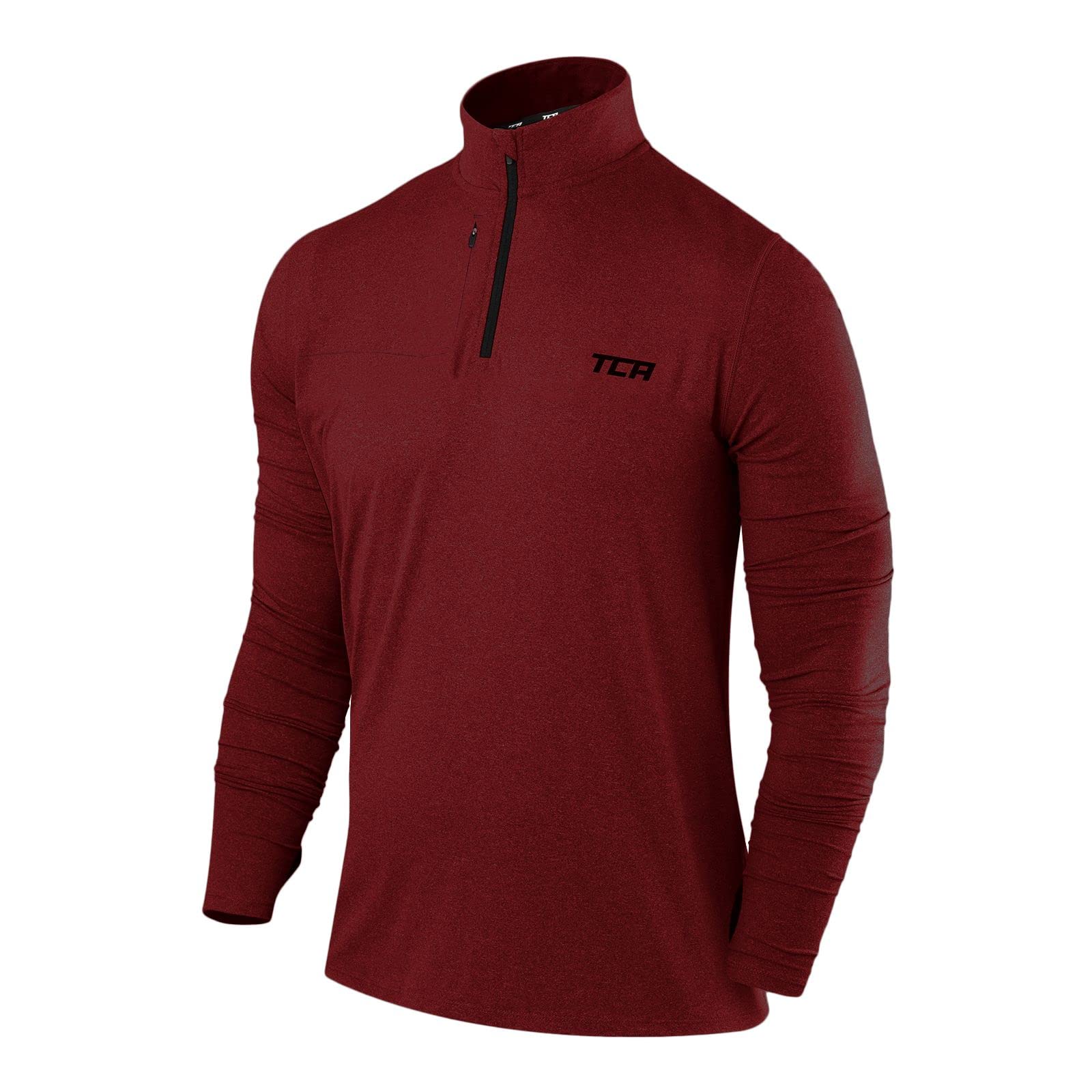 TCA Men's Fusion Pro Quickdry Long Sleeve Half Zip Running Shirt