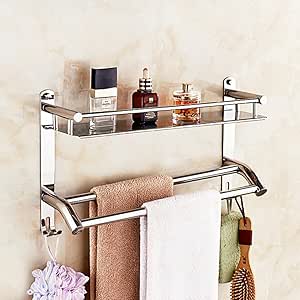 Estante Acero Inoxidable de una Sola Capa con toallero ...
