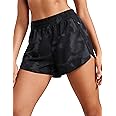 CRZ YOGA Womens High Waisted Running Shorts Mesh Liner 3'' Dolphin Quick Dry for Athletic Gym Track Workout with Zip Pocket