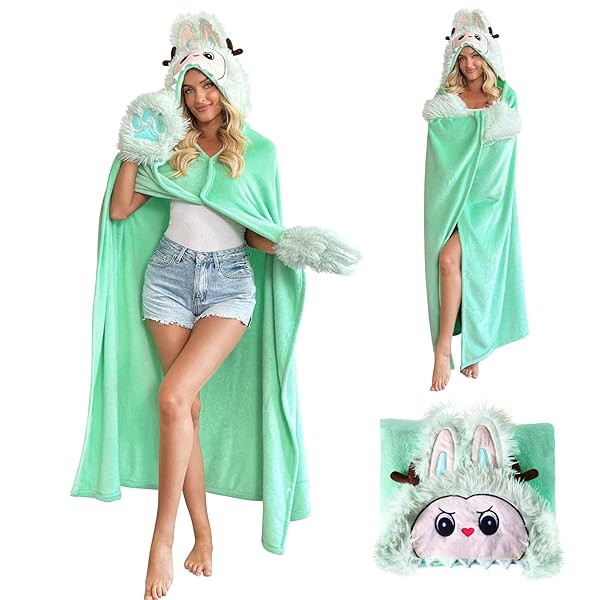 WEARABLE HOODIE BLANKET FOR ADULTS, MOTHERS DAY GIFTS-FLUFFY,...