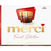 Merci Assorted Chocolate Finest Selection 8 Flavors | 8 Flavour Varieties, Gluten-Free, Vegetarian Treats, Gold-Wrapped Bars for Gifting, Packaging May Vary