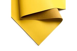 LEATHERAA ITALIAN LEATHER COMPANY Real Yellow Leather Material: Genuine Bright Yellow Lambskin Leather Sheet for Crafting, Sewing and Personalized Leather Projects (Yellow, 12x18In/ 30x45cm)
