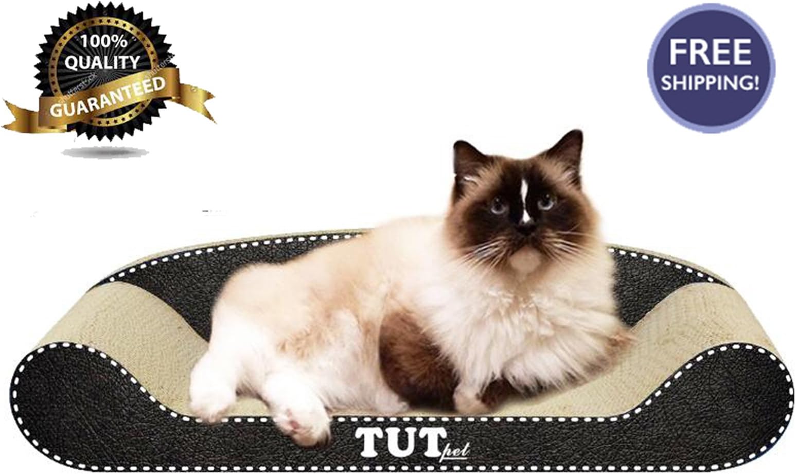 Cat Scrathing Post Cats Scrather Pad - Kitty Sleep Scratch Lounge Bed King Size Unique Home-Style Sofa Exercise Toy De-claw Funiture with Premium Catnip TUT pet