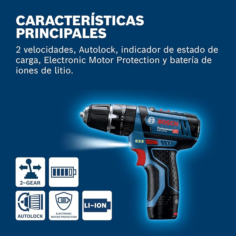 Bosch professional 12v system gsb 12v-15 - furadeira de impacto sem fio (30 nm, 1300 rpm, 2 baterias de 2,0 ah, conjunto de 39 acessórios, em estojo de lona) - amazon exclusive
