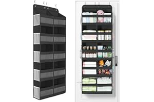 Yecaye 5-Tier Over The Door Organizer Dual-Column, 80lbs Load Over the Door Storage of 10 Compartments, Heavy Duty Extra Larg