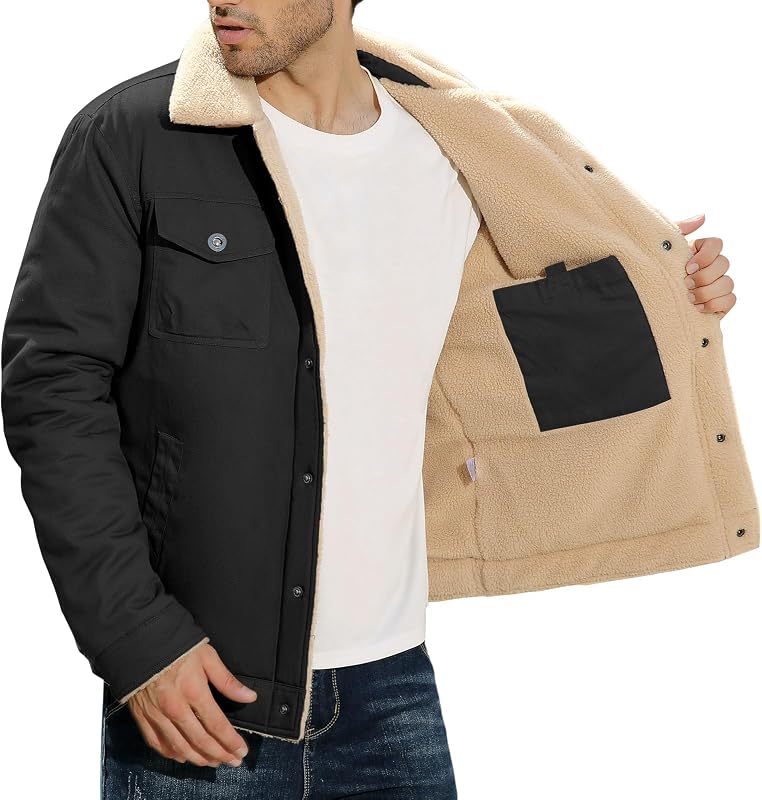 Chaqueta Hombre Invierno Chaqueta Forro Borrego — foto 2 de 6