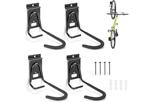 Slatwall Bike Hooks, Heavy Duty Bicycle Hangr with PVC Coating, Wall Mount Vertical Bicycle Storage Rack - 4 Pack