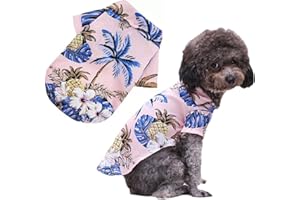 LHYZ PARK Hawaiian Shirt for Small Dogs & Cats - Lightweight Breathable Pet Tshirt with Vibrant Fade-Resistant Colors for Small Dog cat Daily Use (XL, Pink)
