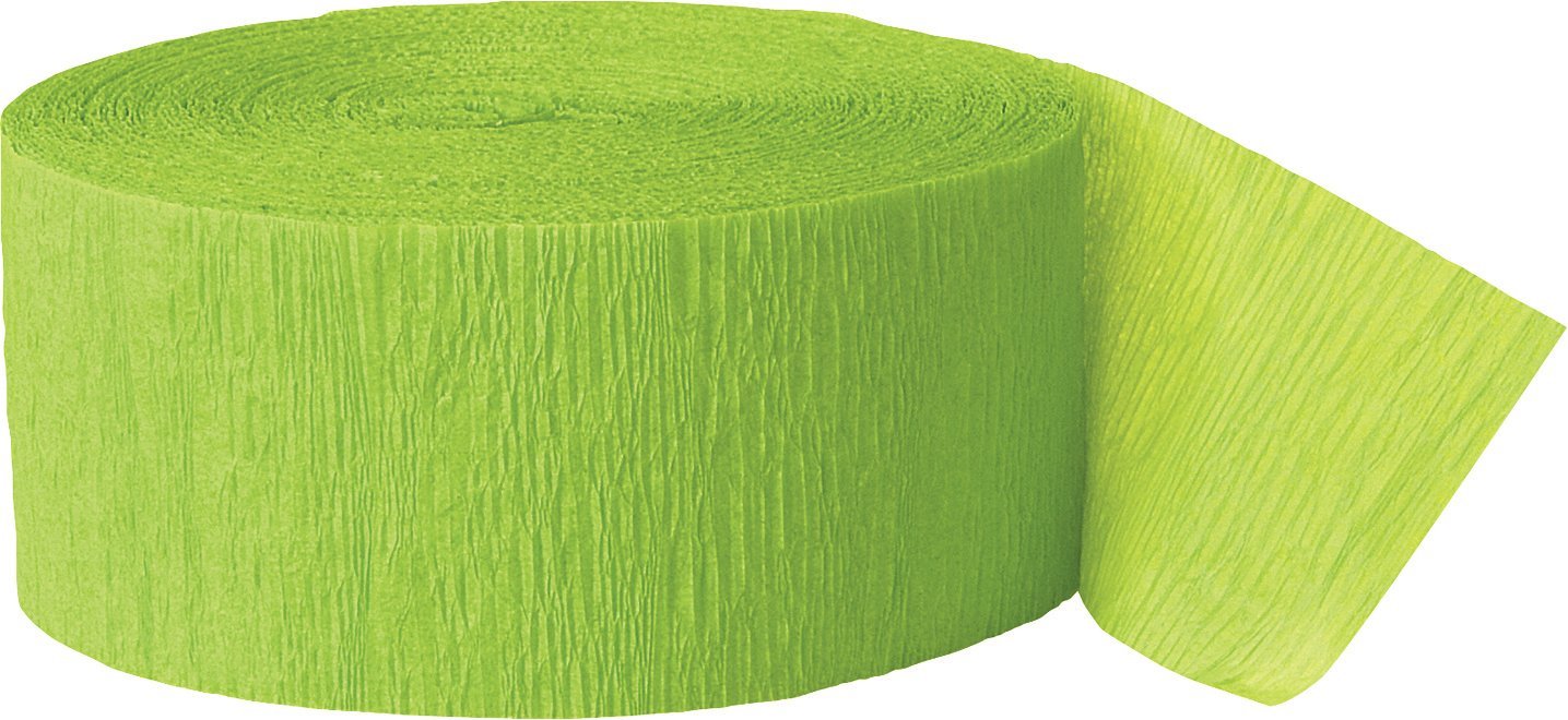 Lime Green Crepe Paper Streamer (2 Meters) 1 Piece - Premium Quality Party Decoration for Celebrations and Events