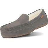 Parfeying Men's Cozy Australian Sheepskin Suede Moccasin Slippers | ASHFORTH pairs genuine 16mm shearling with a removable natural latex insole for cushioning and gentle arch support
