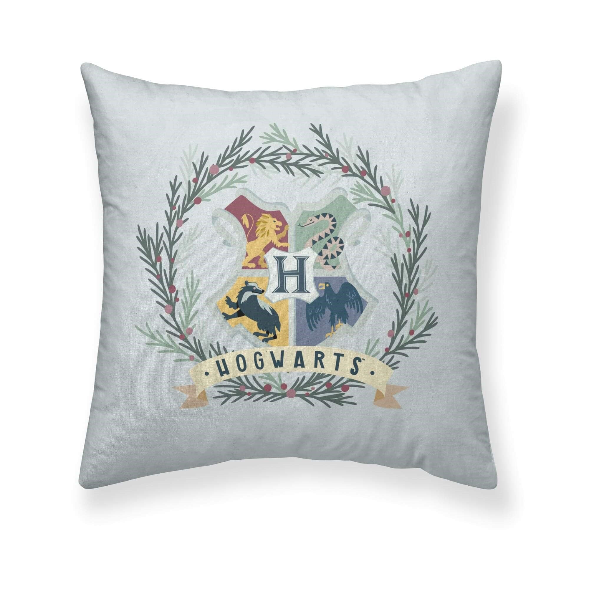 BELUM | Harry Potter Cushion Cover, 100% Cotton Cushion Cover 50 x 50 cm Hogwarts Christmas A