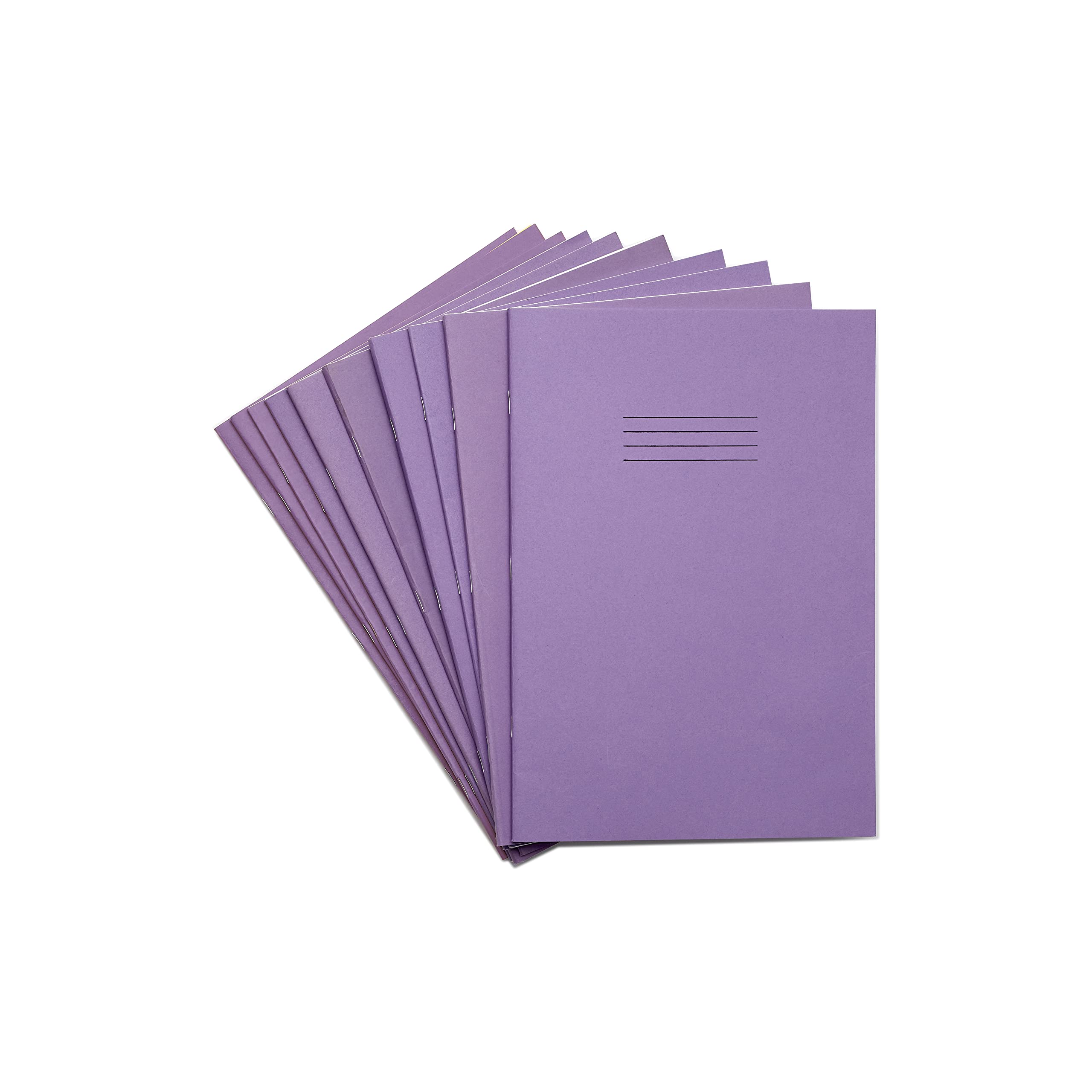 Rhino A4 Exercise Books, 48-Page / 12mm Lined Paper Notebook, 10-Pack, Office & School Stationery Supplies, Purple