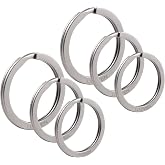 Titanium Key Rings for Keychain, 32/28/25mm Split Ring Kit Flat Key Rings Heavy Duty Keychain Rings for Key Carabiner Flashlight EDC Knife Dog ID Collar Tag