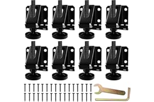 LOSCHEN 8PCS Heavy Duty Adjustable Leveling Feet for Furniture,Hexagon Nuts Lock Furniture Legs Levelers,for Table, Cabinets, Workbench,Shelving Units and More