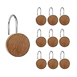 Silvery Shower Curtain Hooks, Round Log Decorative