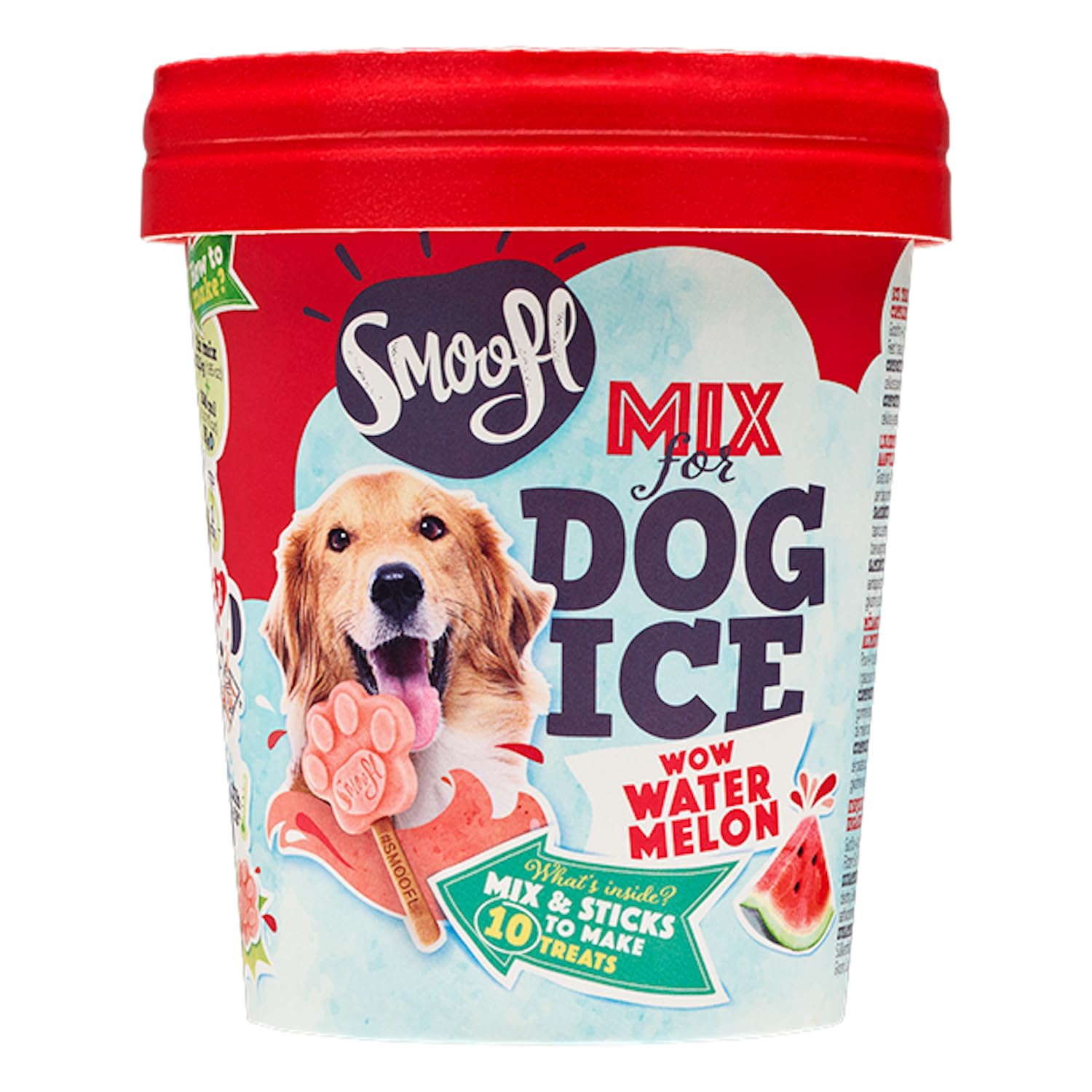 Smoofl Premium Dog Snacks: Ice Cream for dogs as a snack to cool down in summer and as a healthy dog treat with refreshing effect, dog ice lollies with watermelon flavour