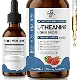 iMATCHME L Theanine 200mg Caffeine Liquid Drops, L-Theanine Supplement for Adults & Kids, Methylated B6 B12, Energy & Focus Enhance,Brain & Mood Support 2 FL OZ