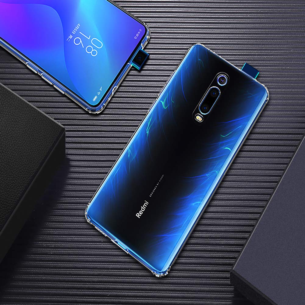 AILRINNI Cover per Xiaomi Mi 9T + Pellicola Protettiva in Vetro Temperato, Custodia Xiaomi 9T Trasparente Morbida Silicone, Pellicola Protezione Schermo in Vetro Temperato per Xiaomi Mi 9T/Mi 9T Pro