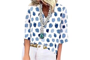 LPIGOH Womens 3/4 Sleeve Tops Floral Print V-Neck T-Shirt 2024 Fashion Ladies Tops Dressy Casual Summer Trendy Womens Blouses