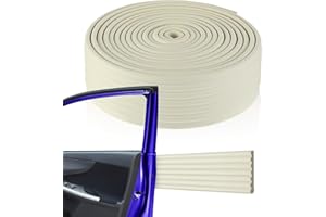 Innconee Garage Wall Protector, 19.7ft x 3.15in Garage Car Door Protector Waterproof Anti-Scratch Wall Bumper Guard Self Adhesive Rubber Strip for Warehouse Car Doors Parking Assist (Beige)