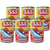 555 Sardines in Tomato Sauce with Chili (Hot) 5.5oz (155g), 6 Pack