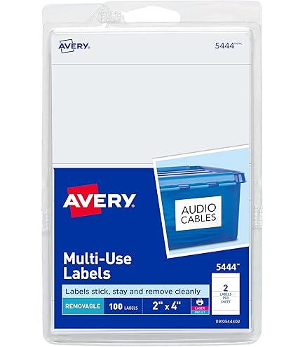Amazon.com : Avery 05444 Removable Multi-Use Labels, 2-Inch x 4