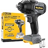 ReliaRoads 900 Ft-lbs Cordless Impact Wrench, 1/2 Inch Impact Gun Compatible DeWALT 20V MAX Battery, Brushless Constant High Torque Impact Driver with 3 Speed, Tool Only (No Battery Included)