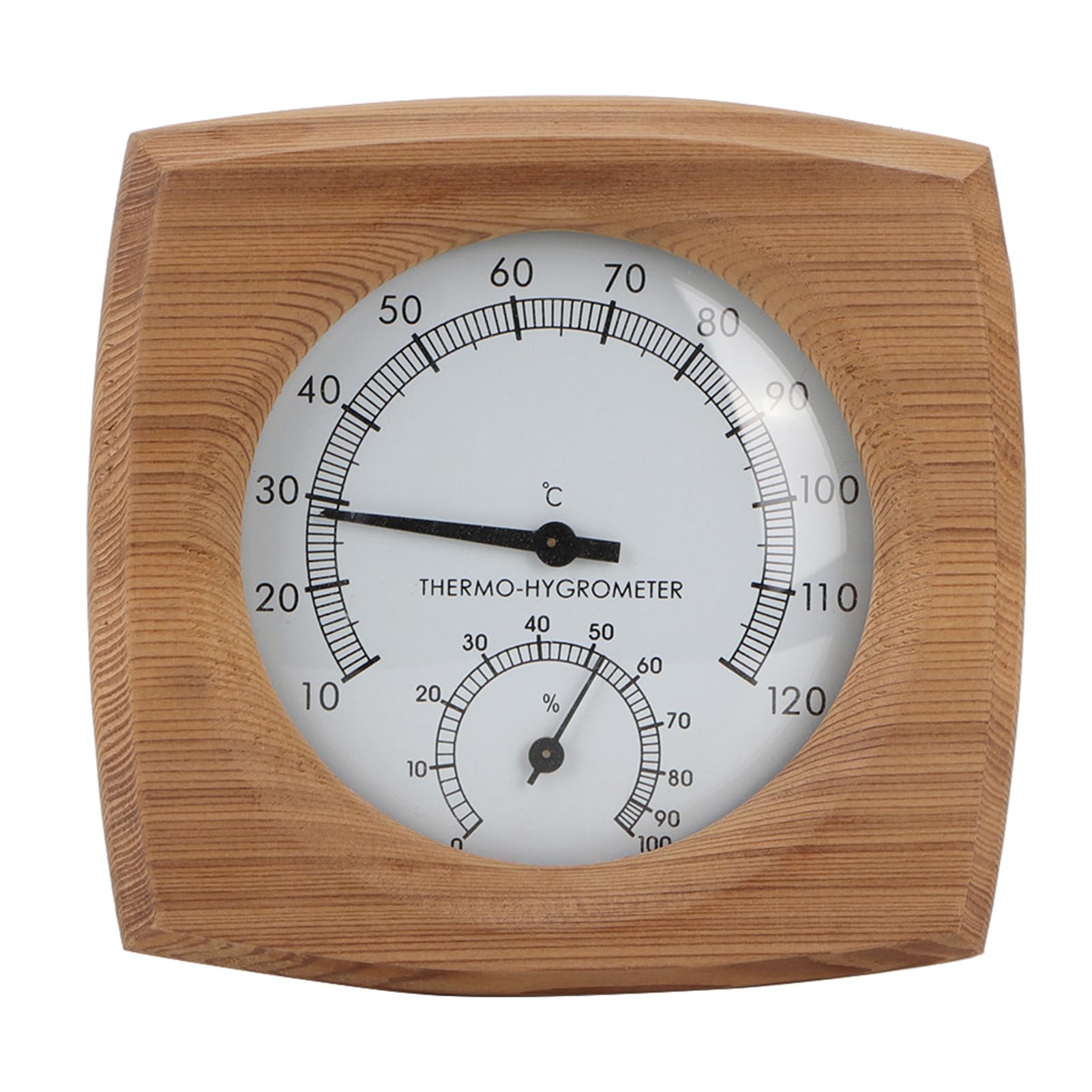 Fdit 2-In-1Sauna Temperature Cedar Wood Thermometer Hygrometer Hygrometer Sauna Equipment Accessory(Cedar)